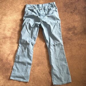 Vintage 1970s Levi's Sta-Prest Sky Blue Denim with Copper Button USA Made Dacron